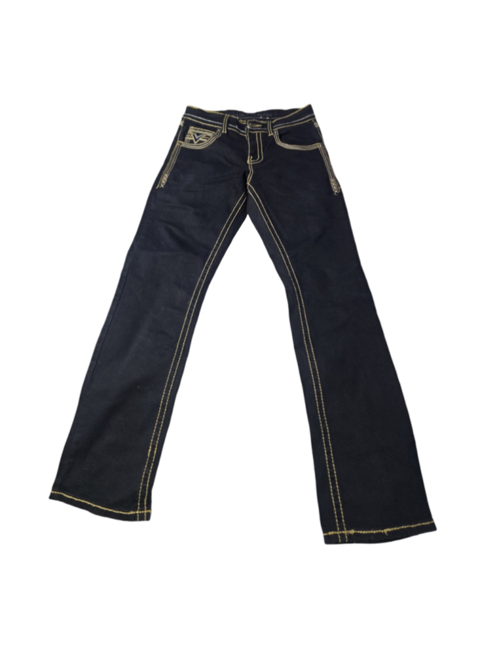 Men's lamasini Bootcut Jeans, Waist 30, Black and Gold